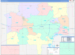 Bureau County, IL Digital Map Color Cast Style