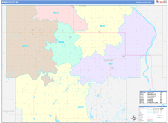 Burke County, ND Digital Map Color Cast Style