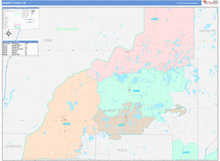 Burnett County, WI Digital Map Color Cast Style