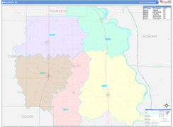 Burt County, NE Digital Map Color Cast Style