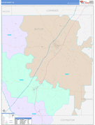 Butler County, AL Digital Map Color Cast Style