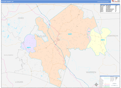 Butler County, KY Digital Map Color Cast Style