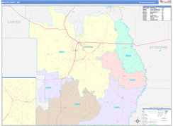 Butler County, MO Digital Map Color Cast Style