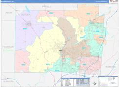 Butler County, OH Digital Map Color Cast Style