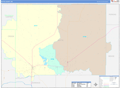 Butte County, SD Digital Map Color Cast Style