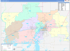 Calcasieu Parish (County), LA Digital Map Color Cast Style