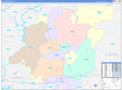 Calhoun County, AL Digital Map Color Cast Style