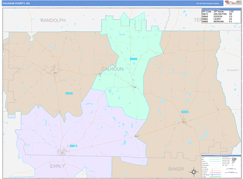 Calhoun County, GA Digital Map Color Cast Style