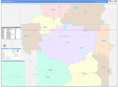 Calhoun County, IA Digital Map Color Cast Style