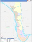 Calhoun County, IL Digital Map Color Cast Style