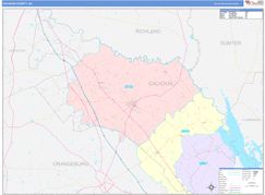 Calhoun County, SC Digital Map Color Cast Style