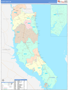 Calvert County, MD Digital Map Color Cast Style