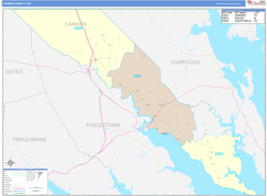 Camden County, NC Digital Map Color Cast Style