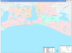 Cameron Parish (County), LA Digital Map Color Cast Style