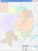 Campbell County, TN Digital Map Color Cast Style