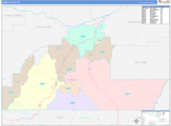 Carbon County, MT Digital Map Color Cast Style