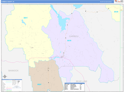 Caribou County, ID Digital Map Color Cast Style