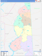 Caroline County, MD Digital Map Color Cast Style