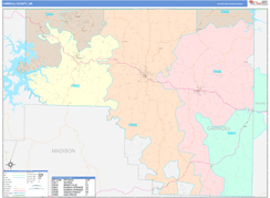 Carroll County, AR Digital Map Color Cast Style