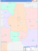 Carroll County, IA Digital Map Color Cast Style