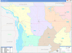 Carroll County, IL Digital Map Color Cast Style