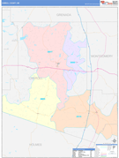 Carroll County, MS Digital Map Color Cast Style