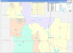 Carter County, OK Digital Map Color Cast Style