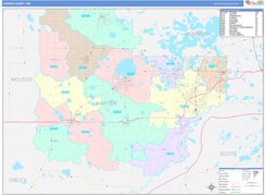Carver County, MN Digital Map Color Cast Style
