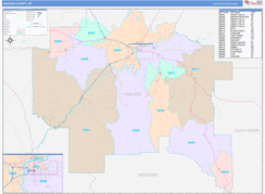 Cascade County, MT Digital Map Color Cast Style