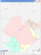 Casey County, KY Digital Map Color Cast Style