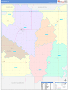 Cass County, IA Digital Map Color Cast Style