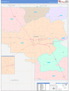 Cass County, IN Digital Map Color Cast Style