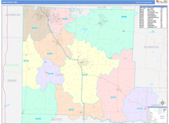 Cass County, MO Digital Map Color Cast Style