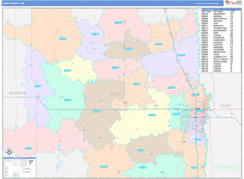 Cass County, ND Digital Map Color Cast Style