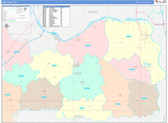 Cass County, NE Digital Map Color Cast Style