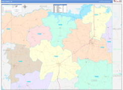 Cass County, TX Digital Map Color Cast Style