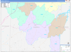 Caswell County, NC Digital Map Color Cast Style