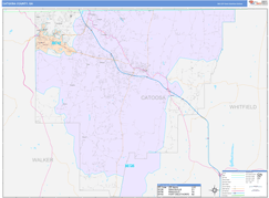 Catoosa County, GA Digital Map Color Cast Style