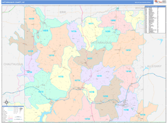 Cattaraugus County, NY Digital Map Color Cast Style