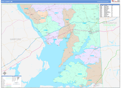 Cecil County, MD Digital Map Color Cast Style