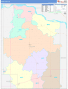 Cedar County, NE Digital Map Color Cast Style