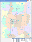 Champaign County, IL Digital Map Color Cast Style