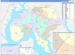 Charles County, MD Digital Map Color Cast Style