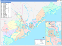 Charleston County, SC Digital Map Color Cast Style