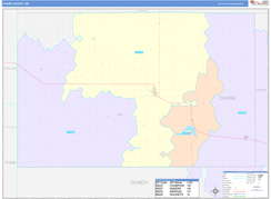 Chase County, NE Digital Map Color Cast Style