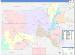 Chatham County, NC Digital Map Color Cast Style