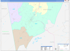 Chattooga County, GA Digital Map Color Cast Style