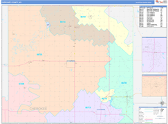 Cherokee County, KS Digital Map Color Cast Style