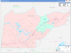 Cherokee County, NC Digital Map Color Cast Style