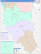 Cherokee County, TX Digital Map Color Cast Style